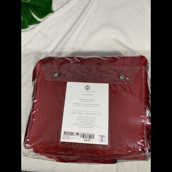 NIB Hotel Collection Luxe Border KING Duvet Cover in Red - Picture 2 of 12